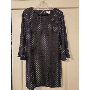 Old Navy Black Polka Dot Flutter Sleeve Dress Women’s Size M Medium Sheath Top